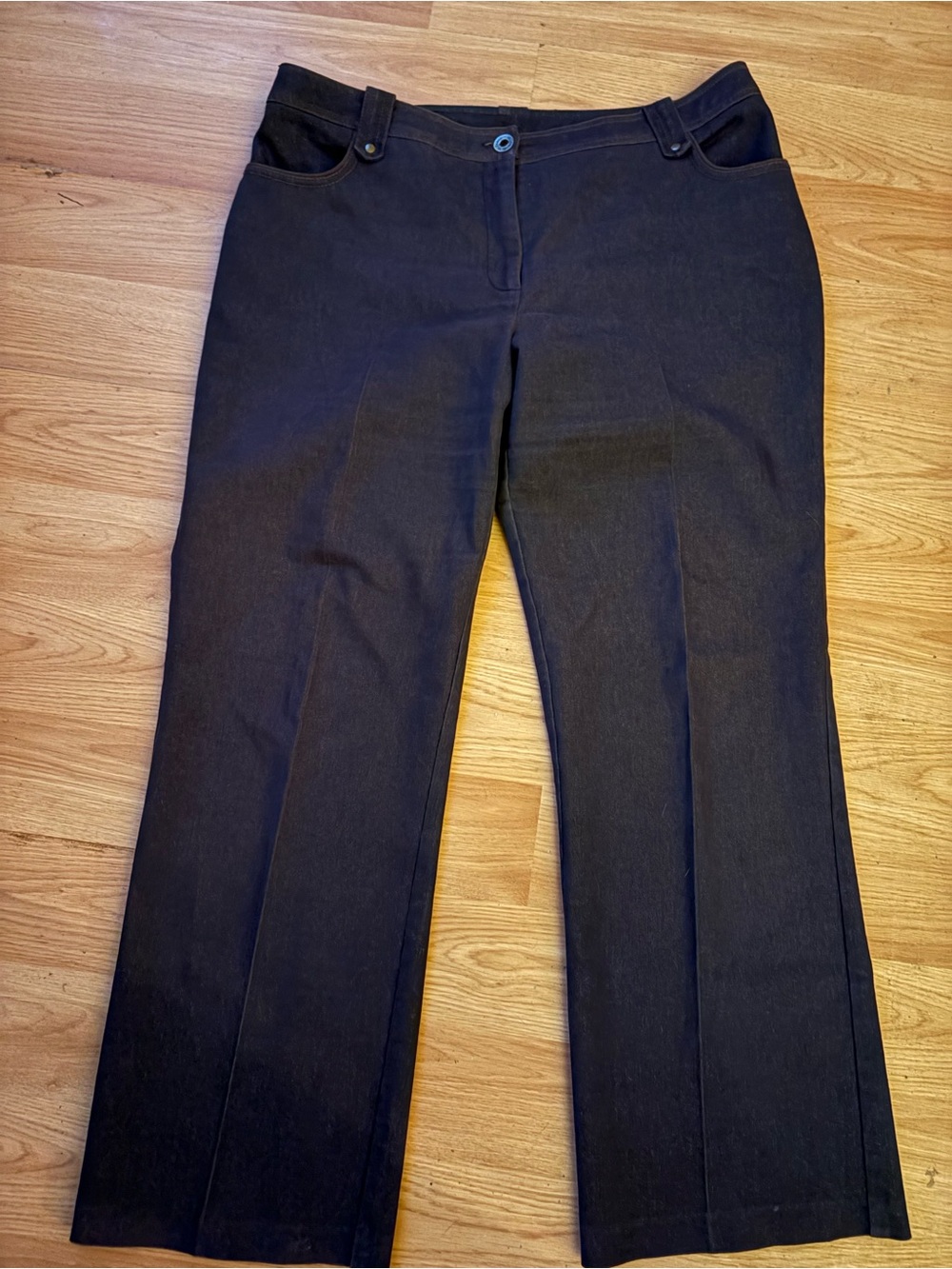 Conrad C Straight Leg Women's cotton stretch Pants Brown Sz 14 Pet